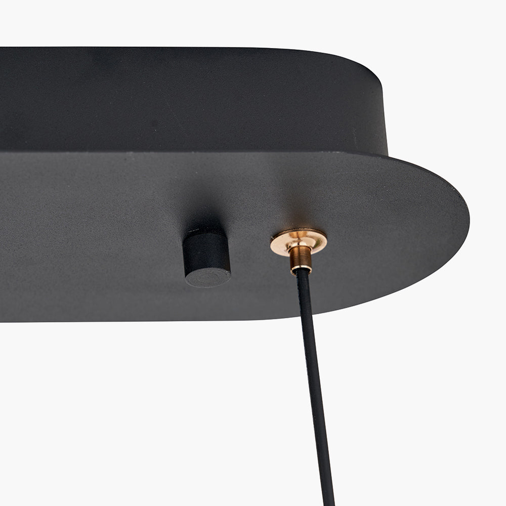 Astarion Matt Black & Gold 3 Drop LED Pendant Light